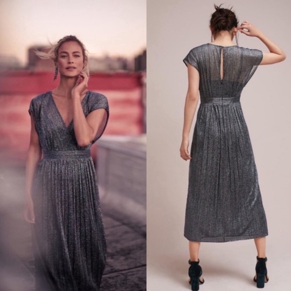 Anthropologie Dresses & Skirts - Anthro Moulinette Soeurs Metallic Pleat Midi Dress